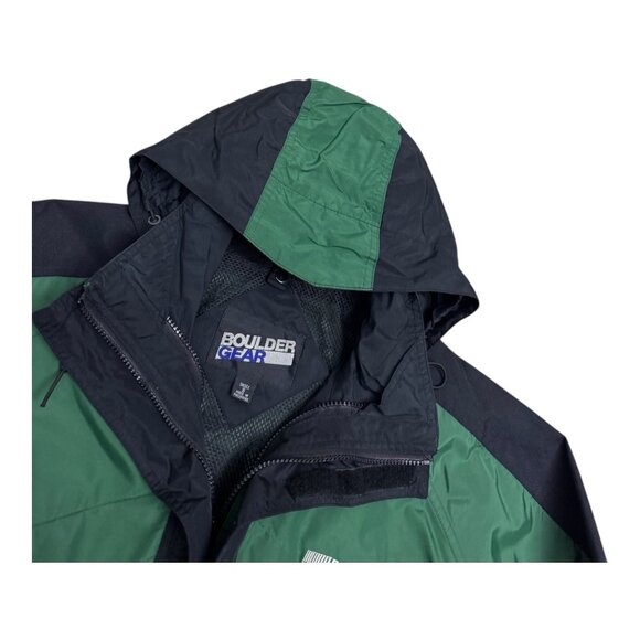 VINTAGE BOULDER GEAR Waterproof Vintage 90s Green Windbreaker Jacket Mens Small - Picture 6 of 7